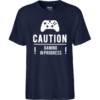 Caution Gaming v2 Fairtrade T-Shirt - navy