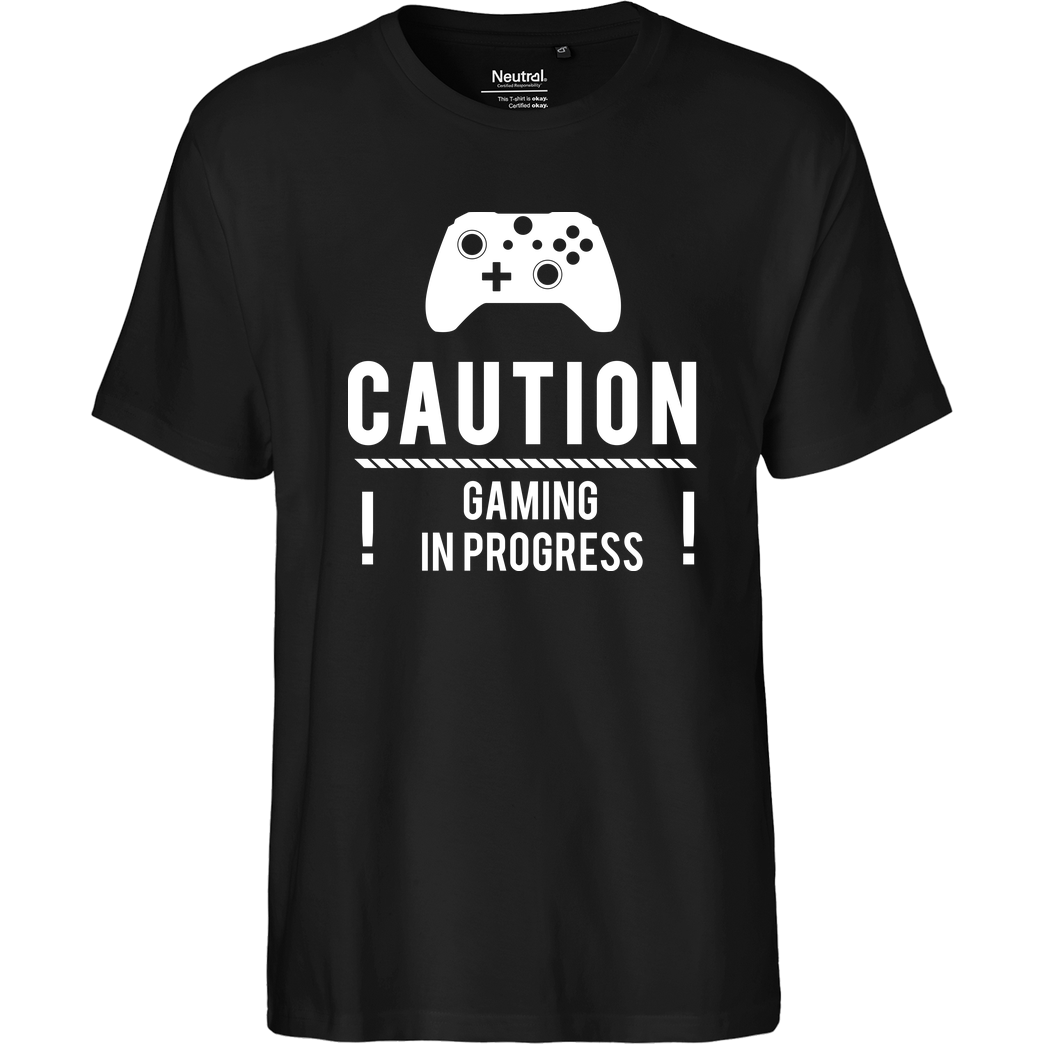 bjin94 Caution Gaming v2 T-Shirt Fairtrade T-Shirt - black
