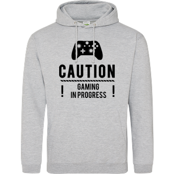 Caution Gaming v2 JH Hoodie - Heather Grey