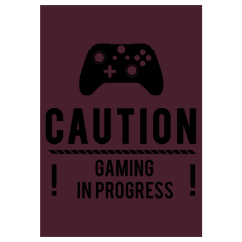 Caution Gaming v2 Art Print burgundy