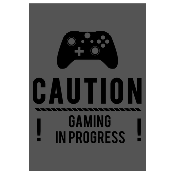 Caution Gaming v2 Art Print grey