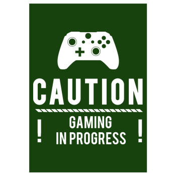Caution Gaming v2 Art Print green