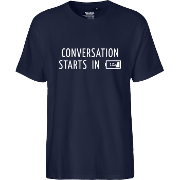 Conversation Starts in 12% Fairtrade T-Shirt - navy