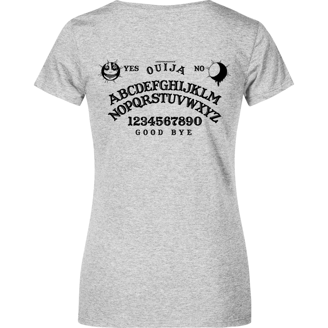 CreepyPastaPunch CreepyPastaPunch - Ouija black T-Shirt Girlshirt heather grey