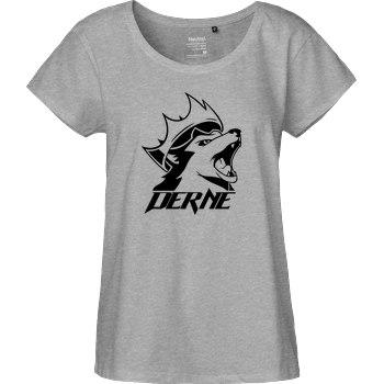 Derne - Howling Wolf Fairtrade Loose Fit Girlie - heather grey