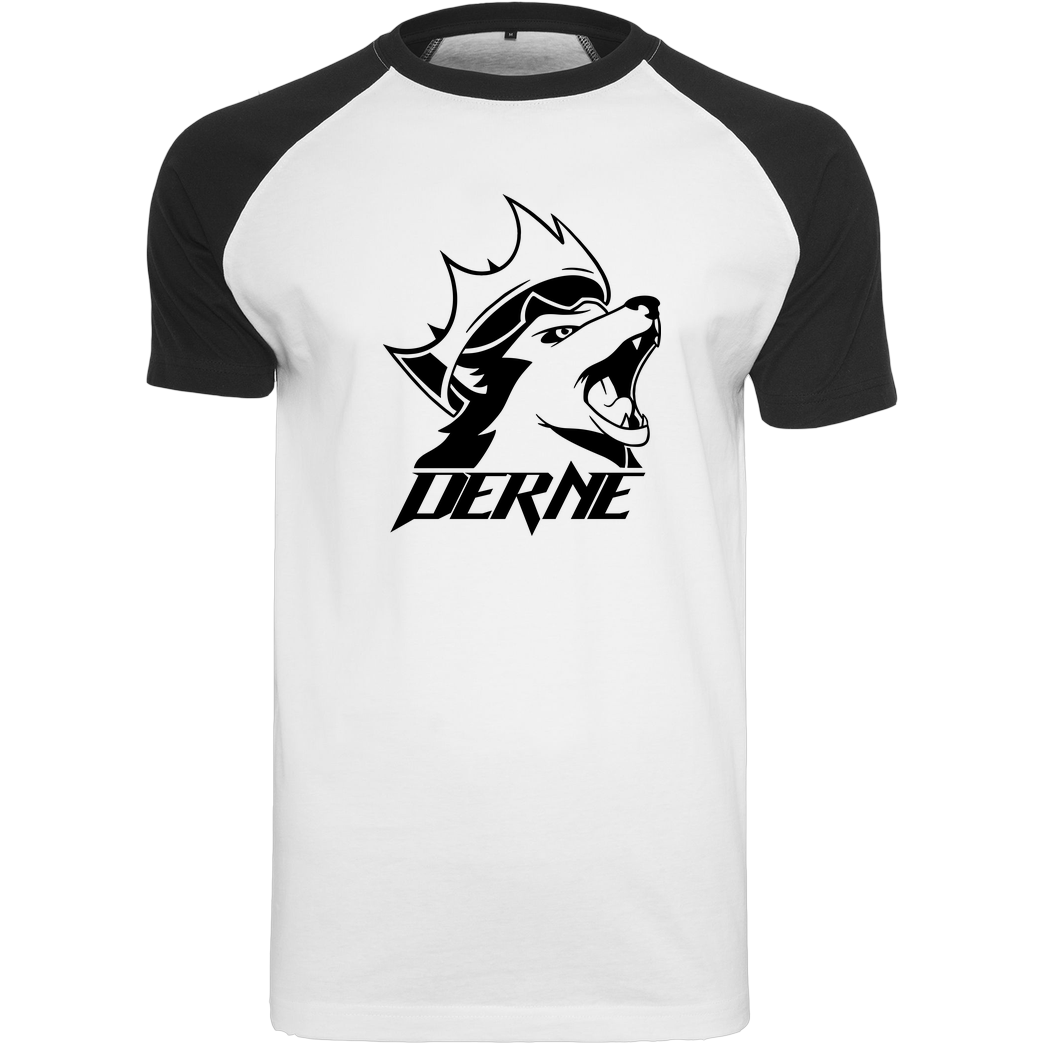 Derne Derne - Howling Wolf T-Shirt Raglan Tee white