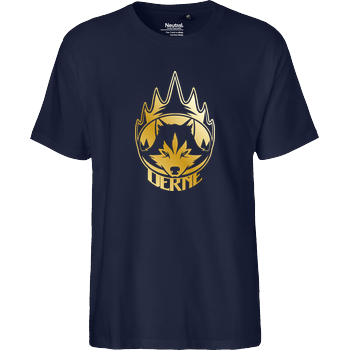 Derne - Wolf Fairtrade T-Shirt - navy