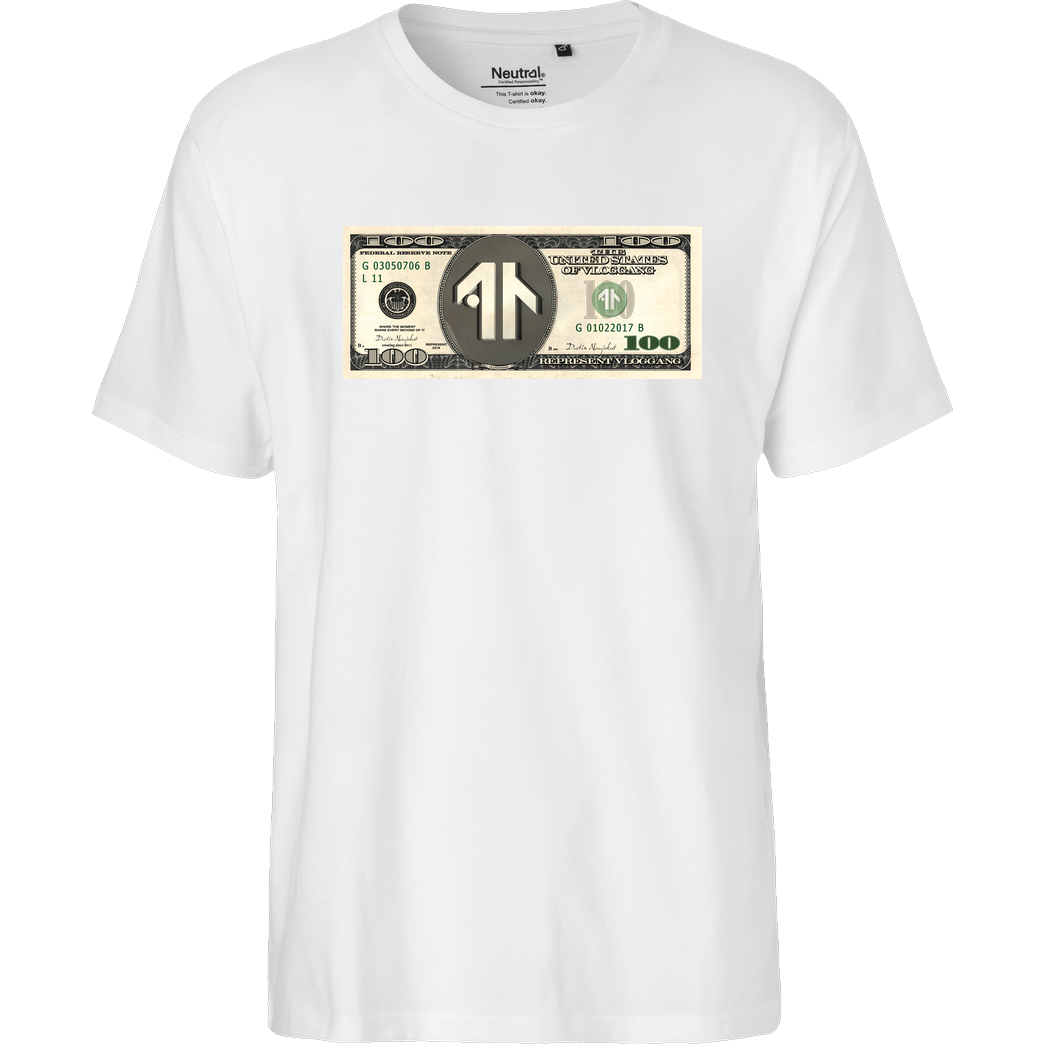 Dustin Dustin Naujokat - Dollar T-Shirt Fairtrade T-Shirt - white
