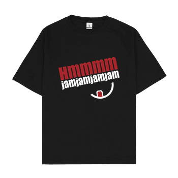 Ehrliches Essen - hmmmm jamjamjamjam weiss Oversize T-Shirt - Black