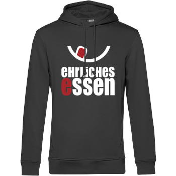 Ehrliches Essen - Logo weiss B&C HOODED INSPIRE - black