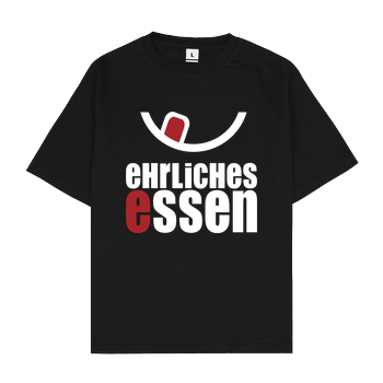 Ehrliches Essen - Logo weiss Oversize T-Shirt - Black