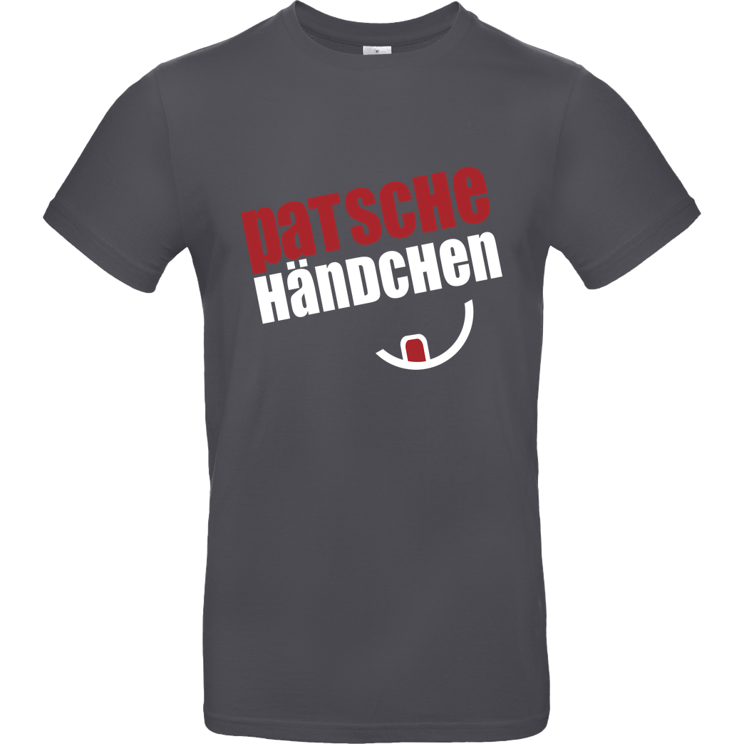 Ehrliches Essen Ehrliches Essen - Patschehändchen weiss T-Shirt B&C EXACT 190 - Dark Grey