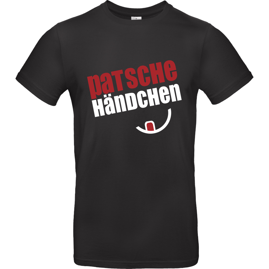 Ehrliches Essen Ehrliches Essen - Patschehändchen weiss T-Shirt B&C EXACT 190 - Black