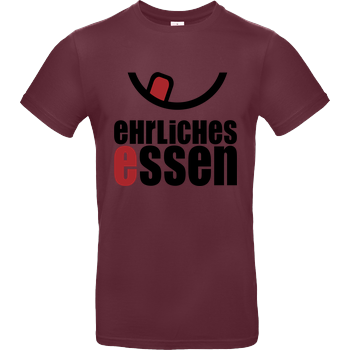 Ehrliches Essen - Logo schwarz B&C EXACT 190 - Burgundy