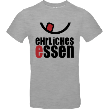 Ehrliches Essen - Logo schwarz B&C EXACT 190 - heather grey