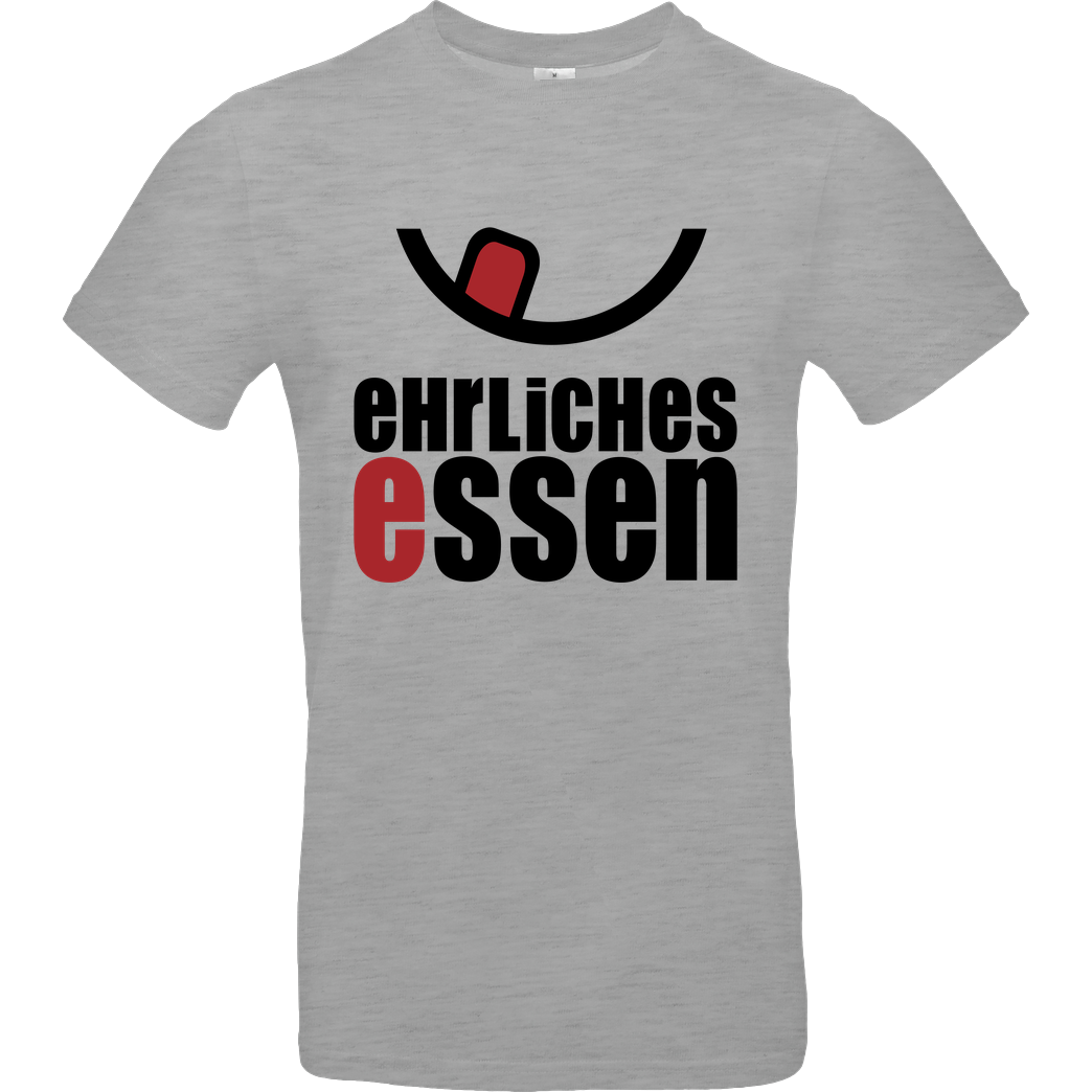 Ehrliches Essen Ehrliches Essen - Logo schwarz T-Shirt B&C EXACT 190 - heather grey