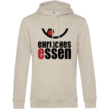 Ehrliches Essen - Logo schwarz B&C HOODED INSPIRE - Off-White