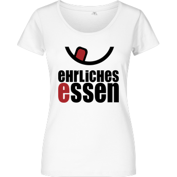Ehrliches Essen - Logo schwarz Girlshirt weiss
