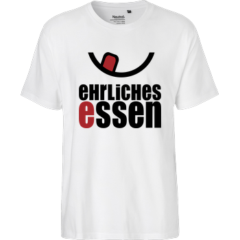 Ehrliches Essen - Logo schwarz Fairtrade T-Shirt - white