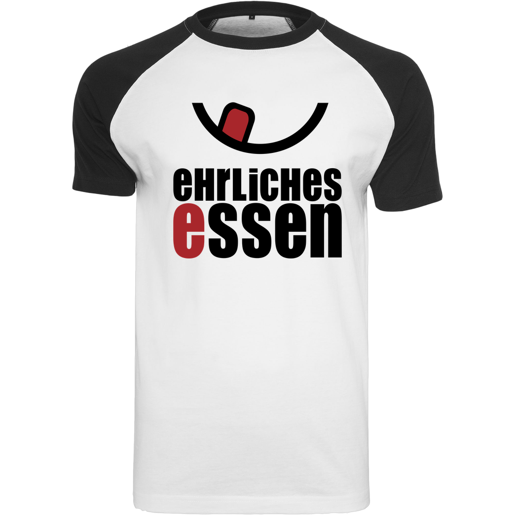 Ehrliches Essen Ehrliches Essen - Logo schwarz T-Shirt Raglan Tee white