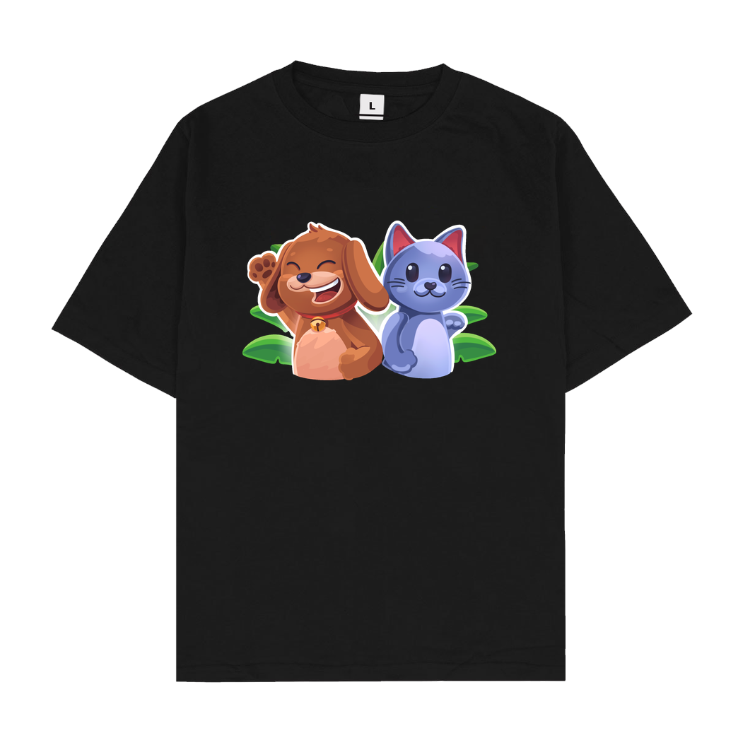 EpicStun EpicStun - Cat&Dog T-Shirt Oversize T-Shirt - Black