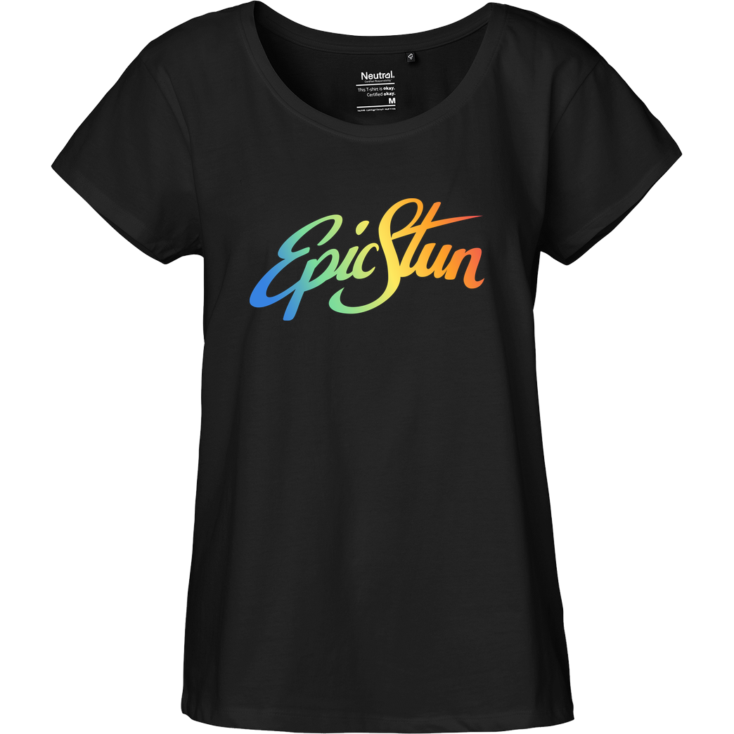 EpicStun EpicStun - Color Logo T-Shirt Fairtrade Loose Fit Girlie - black
