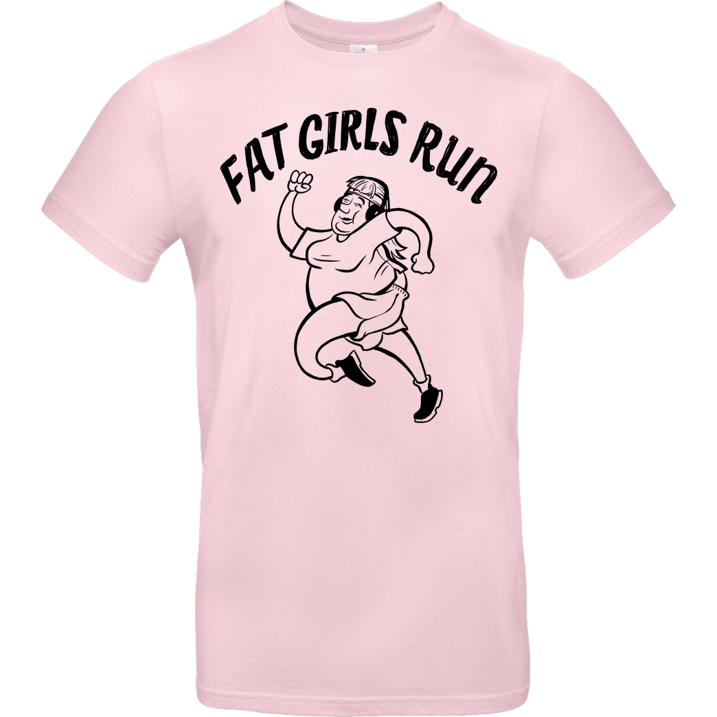 Fat Boys Run Fat Boys Run - Fat Girls Run T-Shirt B&C EXACT 190 - Light Pink