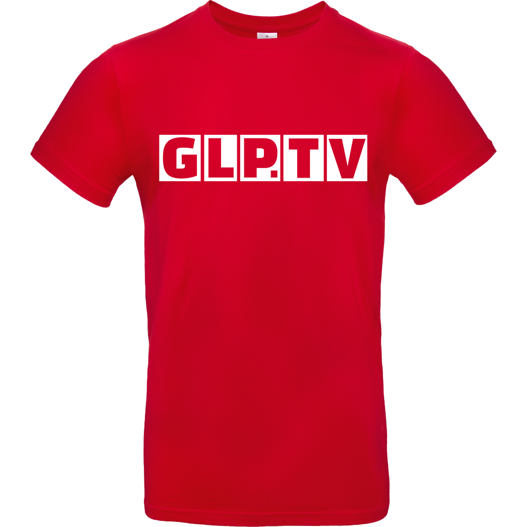 GermanLetsPlay GLP - GLP.TV white T-Shirt B&C EXACT 190 - Red
