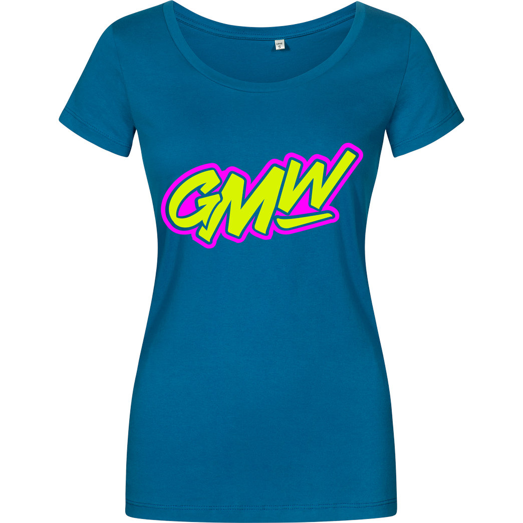 None GMW - GMW two colored Logo T-Shirt Girlshirt petrol