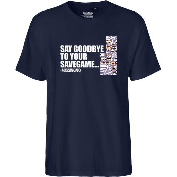 Goodbye Savegame Fairtrade T-Shirt - navy
