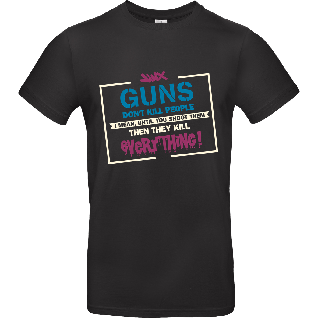 IamHaRa Guns don't Kill People T-Shirt B&C EXACT 190 - Black