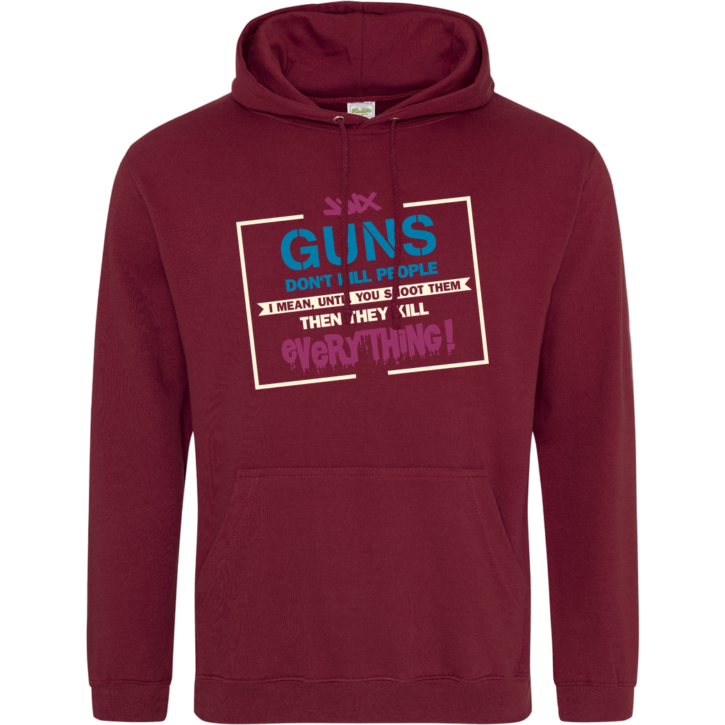 IamHaRa Guns don't Kill People Sweatshirt JH Hoodie - Bordeaux