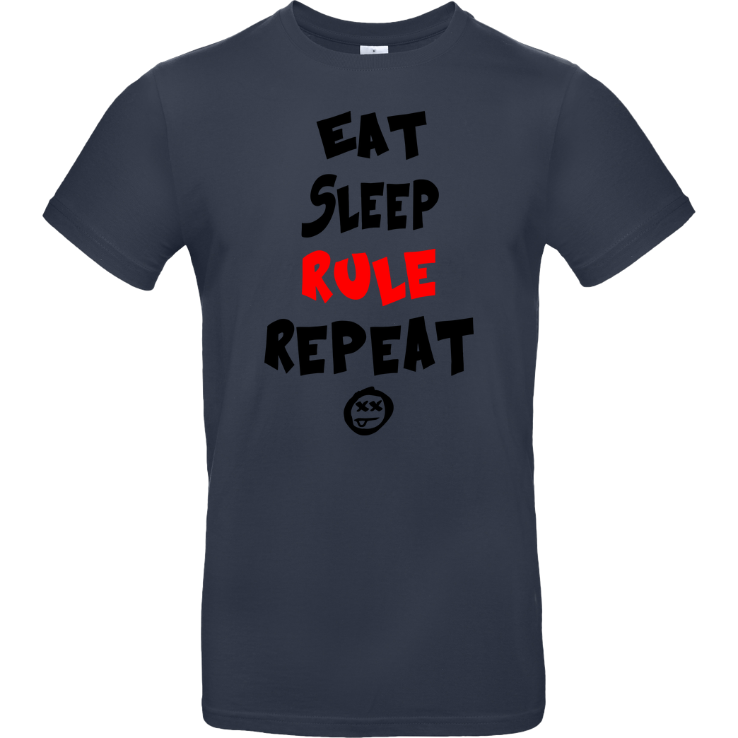 hallodri Hallodri - Eat Sleep Rule Repeat T-Shirt B&C EXACT 190 - Navy