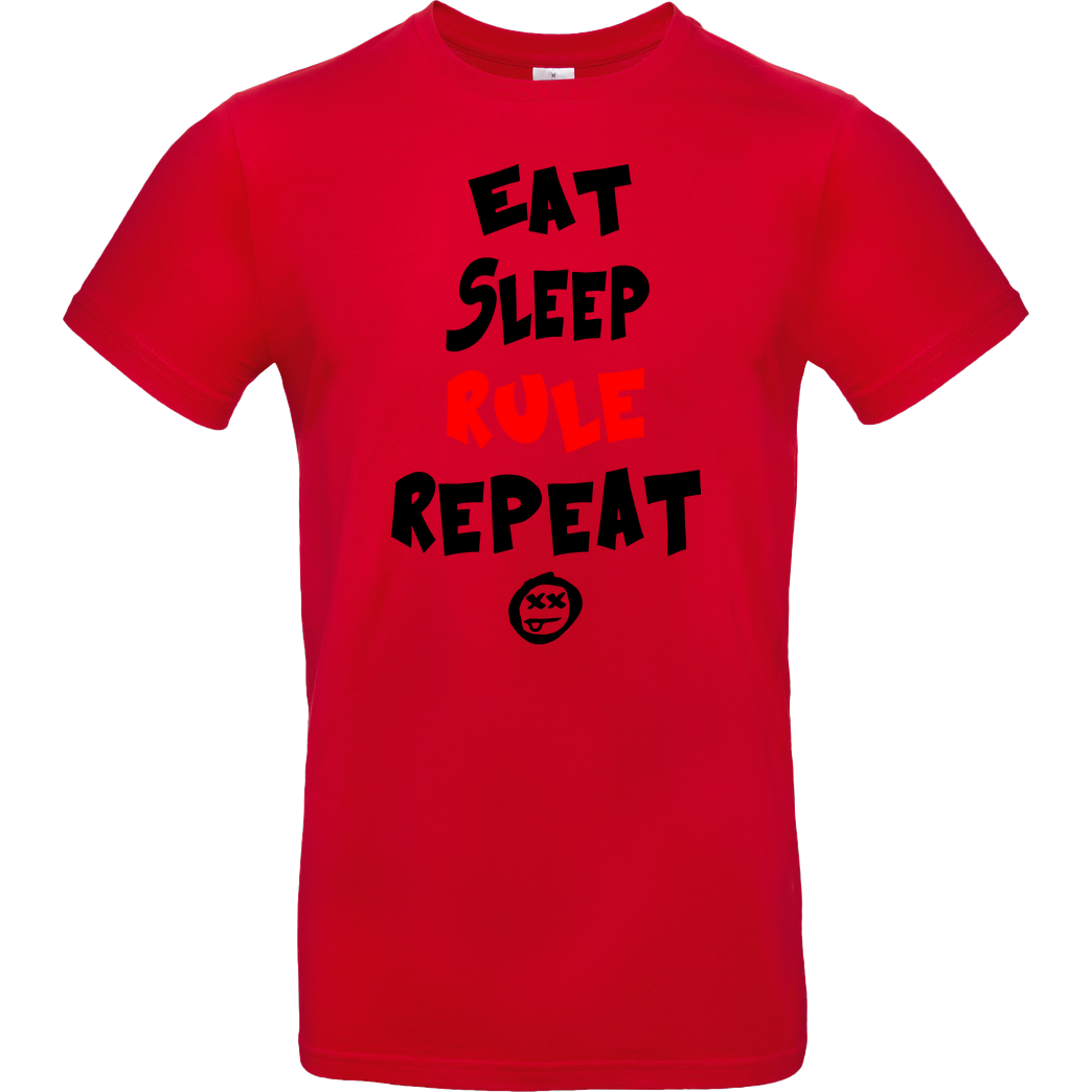 hallodri Hallodri - Eat Sleep Rule Repeat T-Shirt B&C EXACT 190 - Red