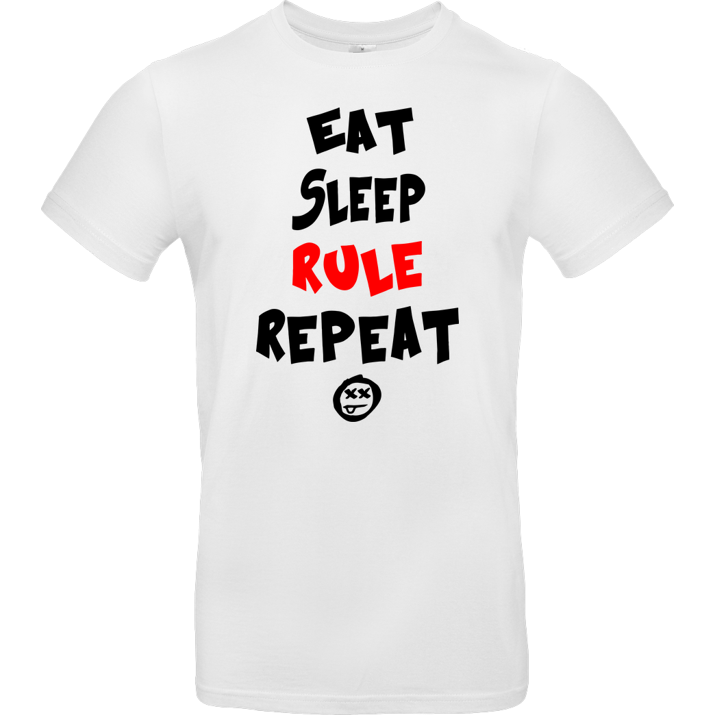 hallodri Hallodri - Eat Sleep Rule Repeat T-Shirt B&C EXACT 190 -  White