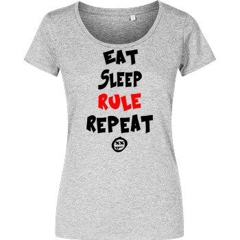 Hallodri - Eat Sleep Rule Repeat Girlshirt heather grey