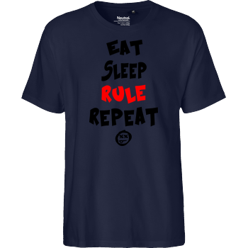 Hallodri - Eat Sleep Rule Repeat Fairtrade T-Shirt - navy
