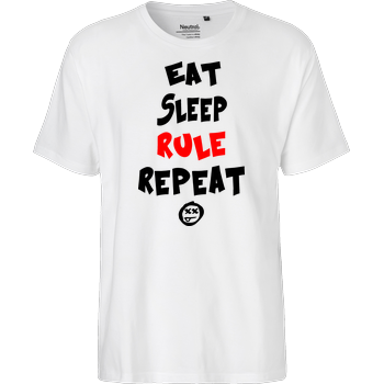 Hallodri - Eat Sleep Rule Repeat Fairtrade T-Shirt - white