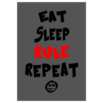 Hallodri - Eat Sleep Rule Repeat Art Print grey