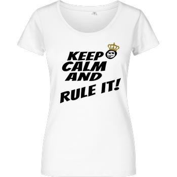 Hallodri - Keep Calm and Rule It! Girlshirt weiss
