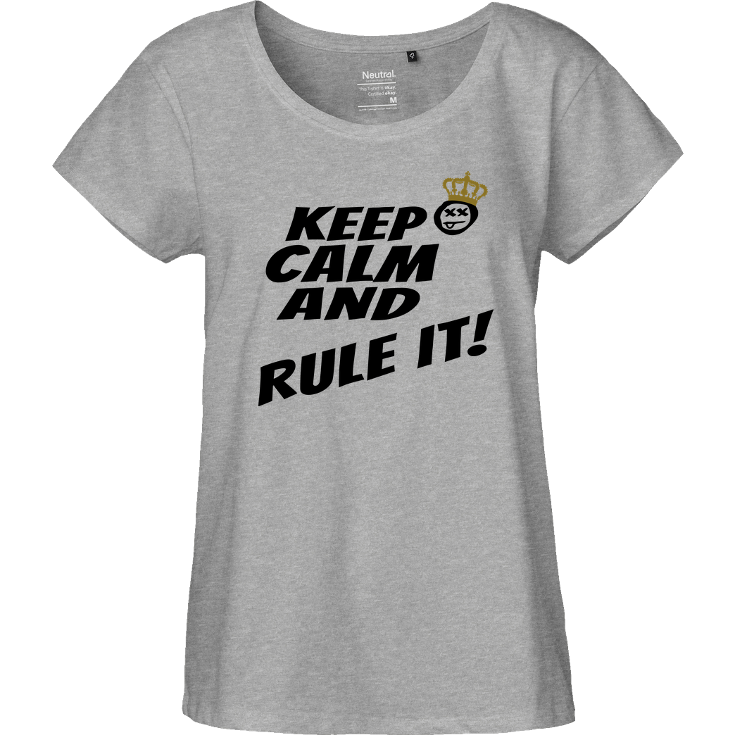 hallodri Hallodri - Keep Calm and Rule It! T-Shirt Fairtrade Loose Fit Girlie - heather grey
