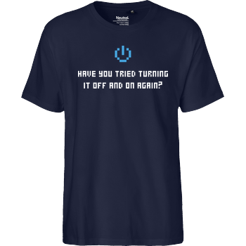 Have you tried turning it off and... Fairtrade T-Shirt - navy