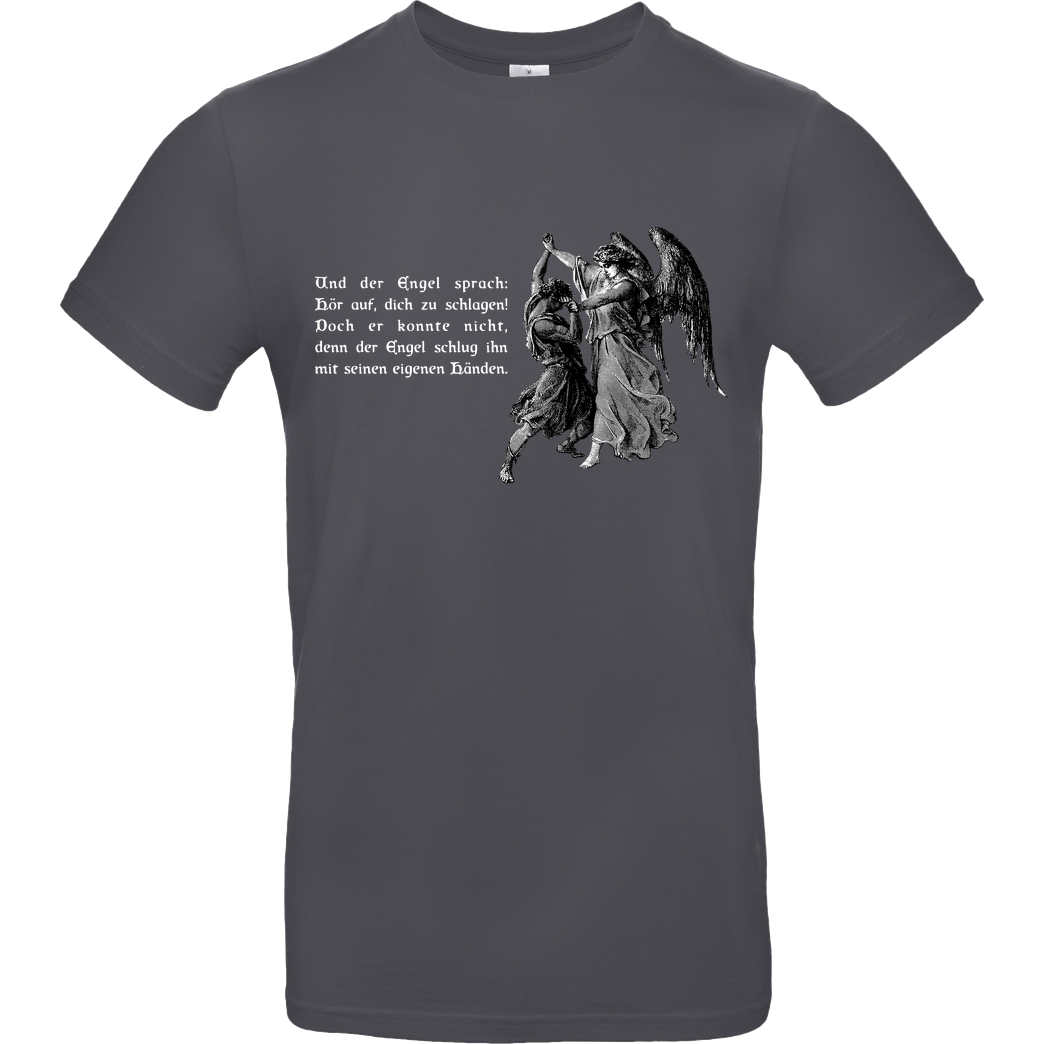 None Hör auf, dich zu schlagen! T-Shirt B&C EXACT 190 - Dark Grey