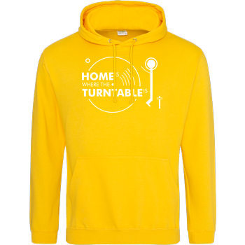 Home is where the turntable is JH Hoodie - Gelb