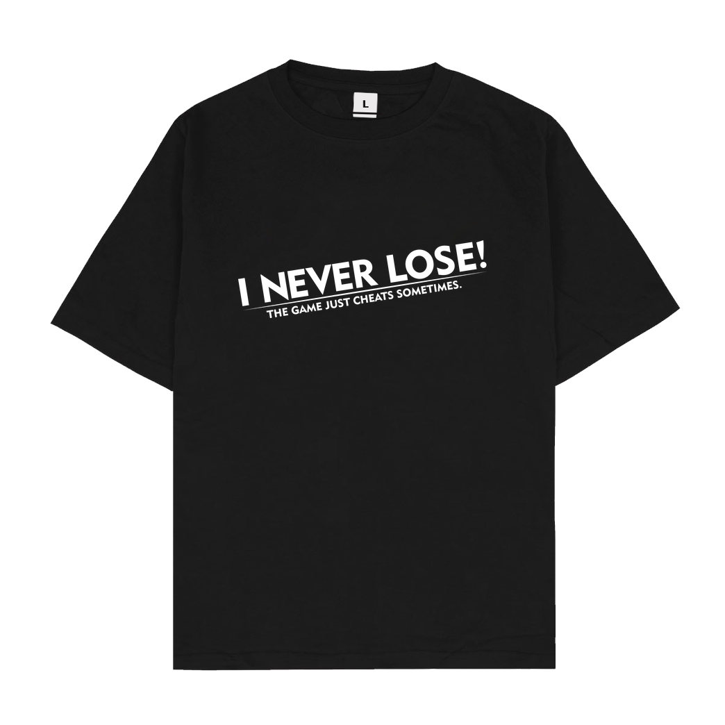 IamHaRa I Never Lose T-Shirt Oversize T-Shirt - Black