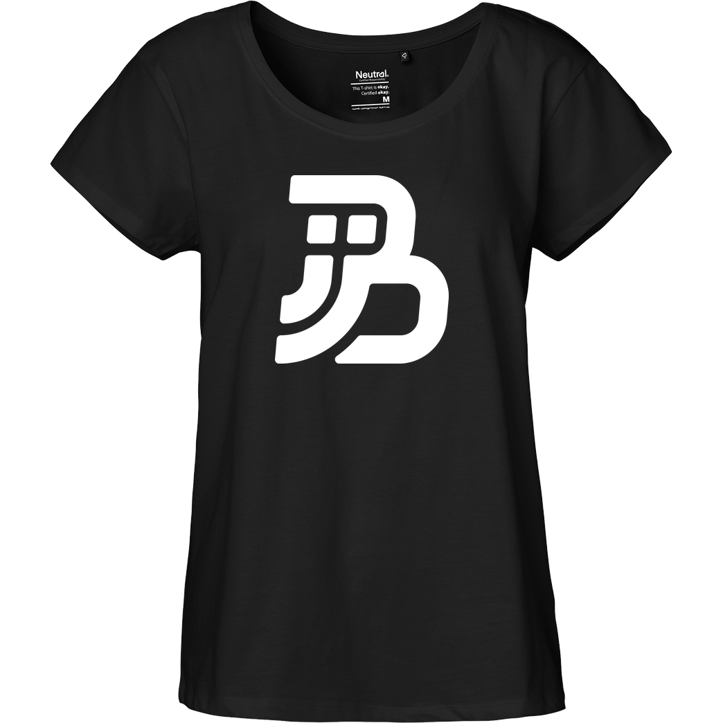 JJB JJB - Plain Logo T-Shirt Fairtrade Loose Fit Girlie - black