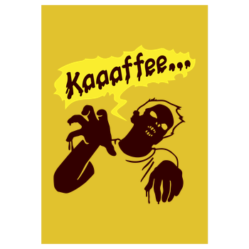 Coffee Zombie Art Print yellow
