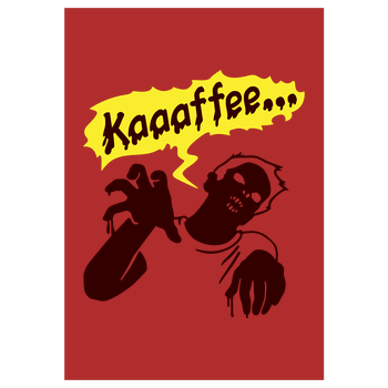 Coffee Zombie Art Print red