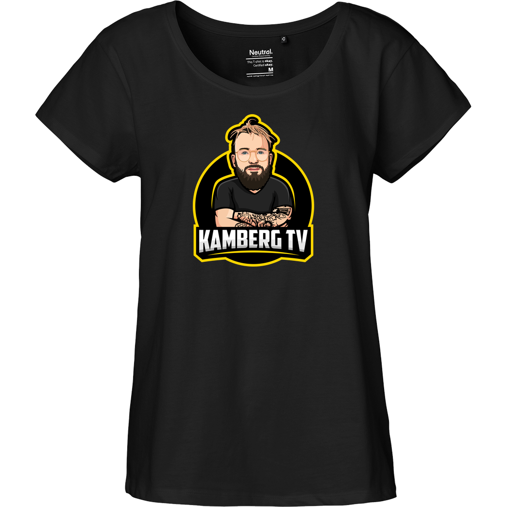 Kamberg TV Kamberg TV - Kamberg Logo T-Shirt Fairtrade Loose Fit Girlie - black