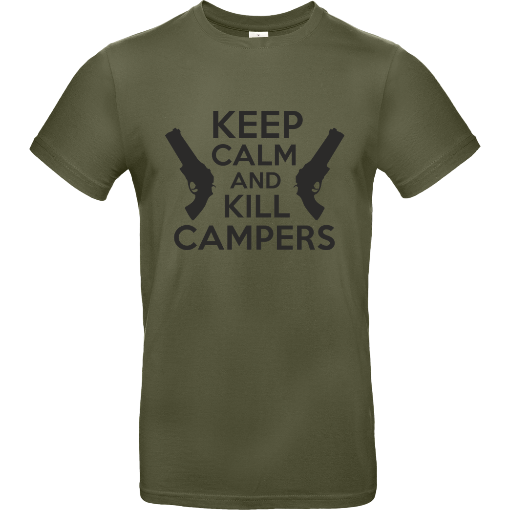 bjin94 Keep Calm and Kill Campers T-Shirt B&C EXACT 190 - Khaki